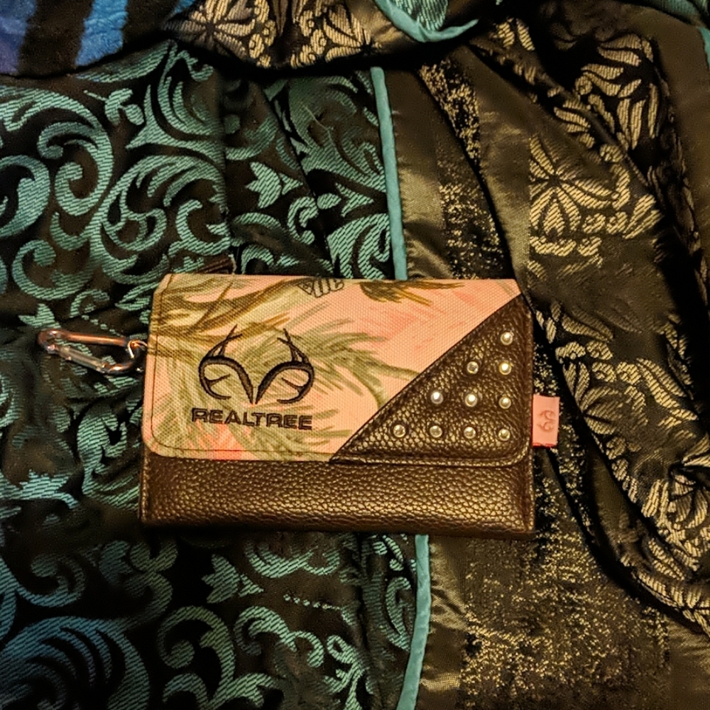 Pink camo wallet
